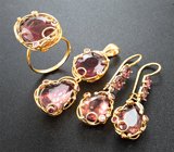 Комплект с турмалинами 30,87 карата, сапфирами и бриллиантами