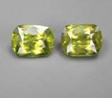 Пара желтовато-зеленых сфенов 2,14 карата