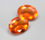 Пара чистейших мексиканских ограненных «огненных» опалов 1,83 карата