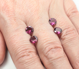 Набор из 4 родолитов высокой чистоты 4,03 карата