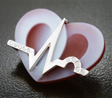 Кулон с халцедоновой камеей на карнелиане 11,86 карата и муассанитами