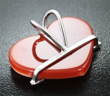 Кулон с халцедоновой камеей на карнелиане 11,86 карата и муассанитами