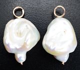 Подвесы для серег с кремово-белым морским жемчугом барокко