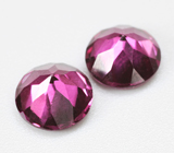 Пара родолитов гранатов высокой чистоты 1,86 карата