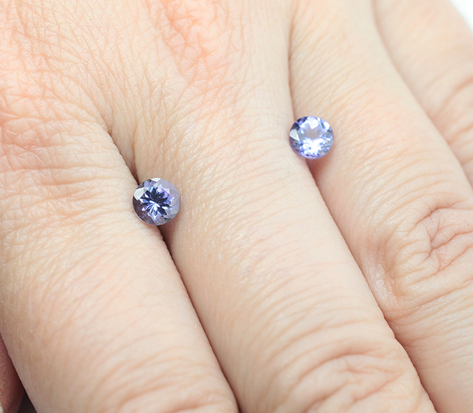 Пара танзанитов 1,17 карата