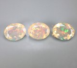 Набор из 3 ограненных эфиопских опалов 3,55 карата