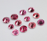 Набор из 12 ярких «неоновых» шпинелей 1,3 карата