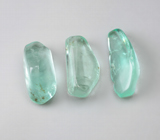 Набор из 3 уральских голубовато-зеленых бериллов 7,03 карата