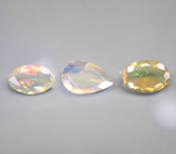 Набор из 3 ограненных эфиопских опалов 4,71 карата