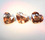 Крупный набор из 3 зеленых гранатов со сменой цвета 5,53 карата