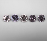 Редкий набор из 5 гранатов со сменой цвета 1,19 карата