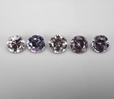 Редкий набор из 5 гранатов со сменой цвета 1,19 карата