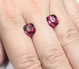 Редкая пара умбалитов гранатов высокой чистоты 7,11 карата