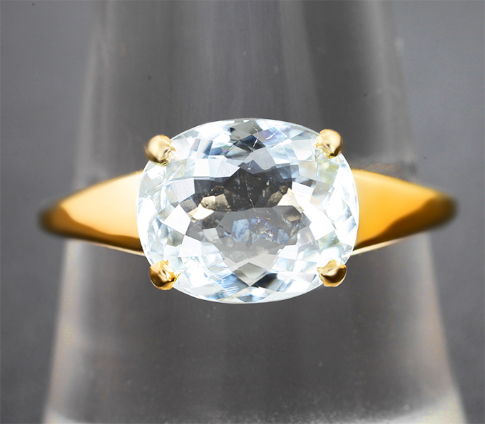 Кольцо с редким голубым турмалином 2,18 карата