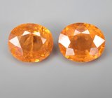 Крупная пара спессартинов гранатов цвета «фанта» 6,25 карата