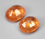 Крупная пара спессартинов гранатов цвета «фанта» 6,25 карата