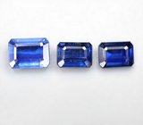 Набор из 3 васильковых кианитов 5,35 карата