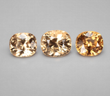 Крупный набор из 3 гессонитов гранатов 6,32 карата