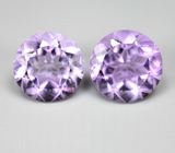 Пара чистейших аметистов авторской огранки 11,42 карата