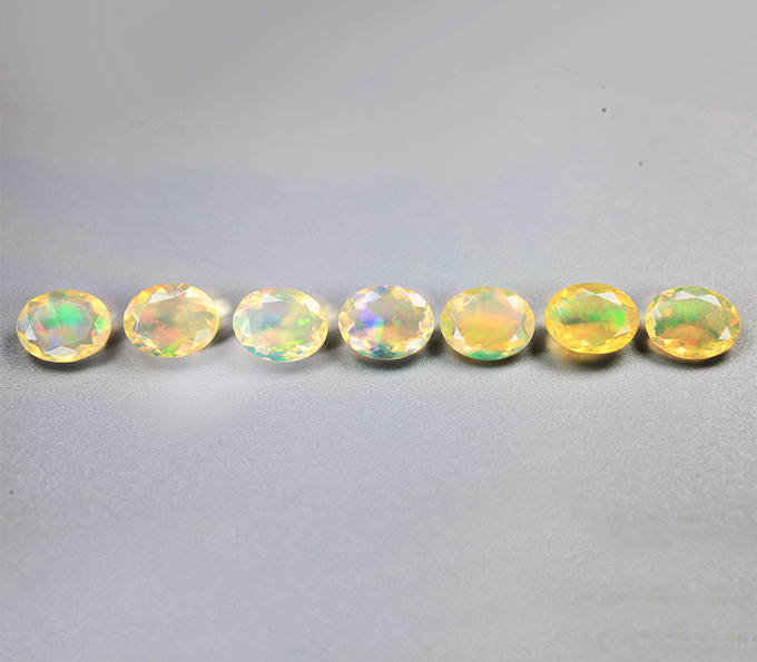 Набор из 7 ограненных эфиопских опалов 7,48 карата