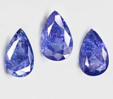 Крупный набор из 3 танзанитов 20,73 карата