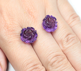 Пара резных аметистов 17,61 карата