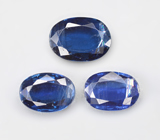 Набор из 3 насыщенных васильковых кианитов 3,25 карата