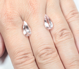 Редкая пара чистейших морганитов 5,19 карата