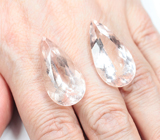 Эксклюзивный размер! Чистейшая пара бразильских морганитов 44,45 карата