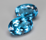 Крупная пара чистейших Swiss топазов 14,91 карата