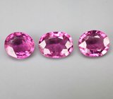 Набор из 3 пурпурно-розовых турмалинов 2,89 карата