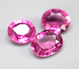 Набор из 3 пурпурно-розовых турмалинов 2,89 карата