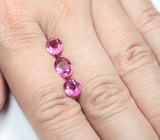 Набор из 3 пурпурно-розовых турмалинов 2,89 карата