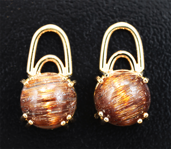 Подвесы для серег с рутиловым кварцем 4,71 карата