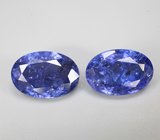 Крупная пара насыщенных танзанитов 11,84 карата