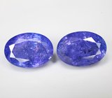 Крупная пара насыщенных танзанитов 17,94 карата