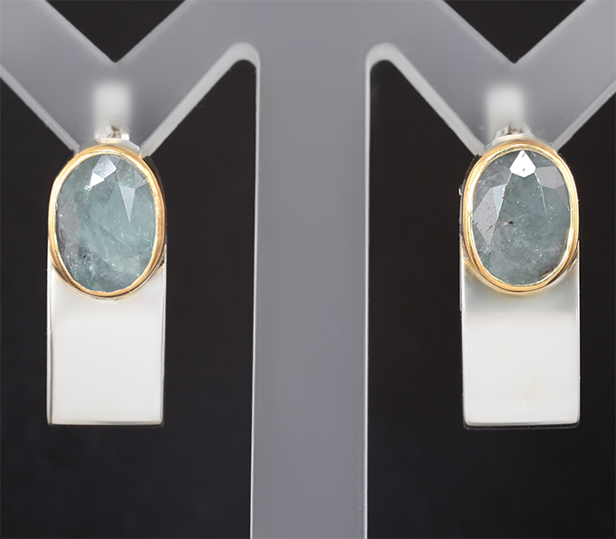 Серебро 925 Серьги с уральскими александритами 6,14 карата