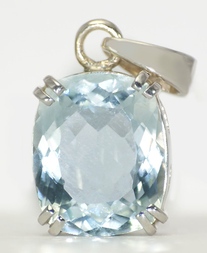 Серебро 925 Кулон с крупным бериллом