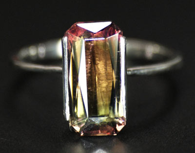 Серебро 925 Кольцо с полихромным турмалином