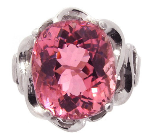 Серебро 925 Кольцо с красивым розовым турмалином