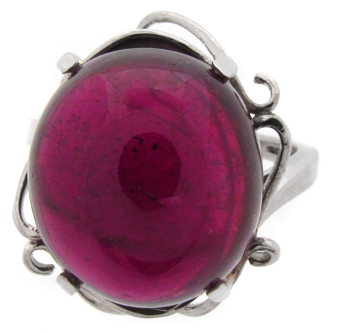 Золото Кольцо с потрясающим вишневым турмалином