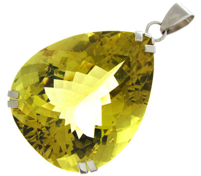 Серебро 925 Кулон с грандиозным лимонным цитрином