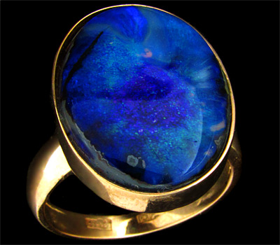 Золото Кольцо с роскошным австралийским болдер опалом