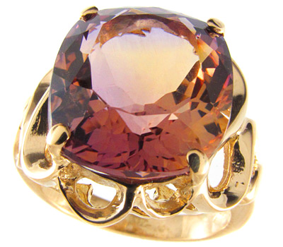 Золото Кольцо с чистейшим аметрином