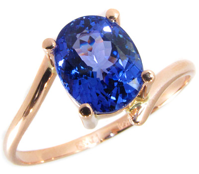 Золото Кольцо с чистейшим танзанитом