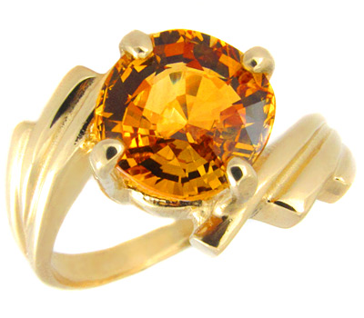 Золото Кольцо с изумительным золотистым сапфиром