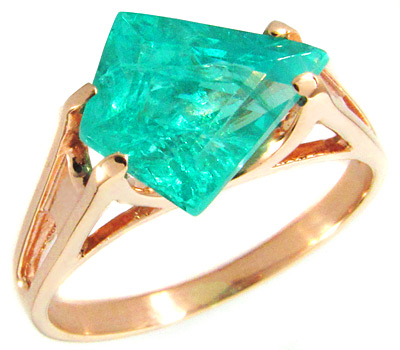 Золото Кольцо с замечательным «неоновым» апатитом