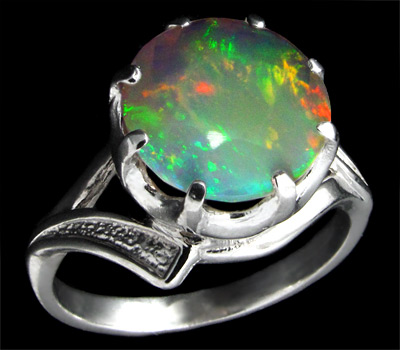 Серебро 925 Кольцо с великолепным мексиканским опалом