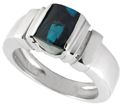 Кольцо с параиба индиголитом турмалином