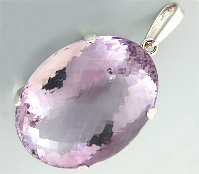 Серебро 925 Кулон с крупным нежно-сиреневым аметистом